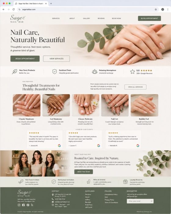 Hot Nails — nail salon website example