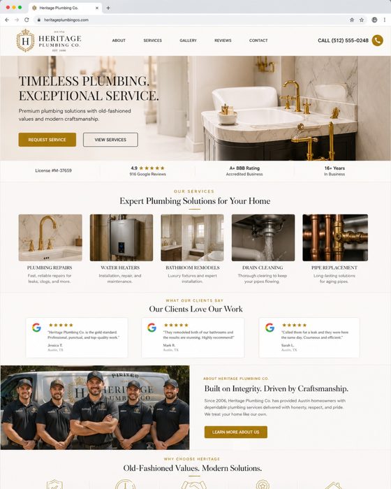 Emergency Plumbing — plumbing website example