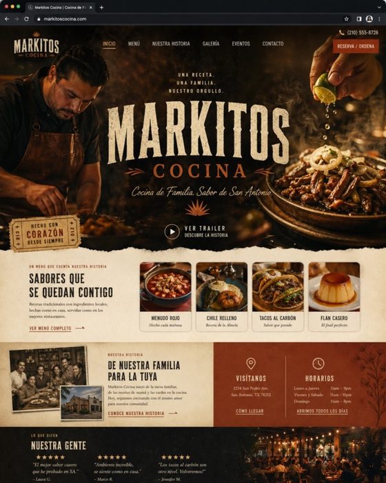 Markito's Tacos — restaurant website example