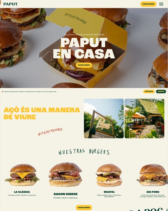 Paput Menorca — restaurant website example